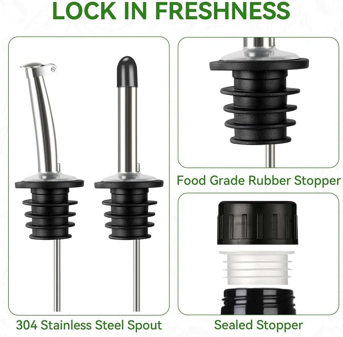 Oil & Vinegar Bottle Set – Kitchen Cooking & Condiment Dispensers