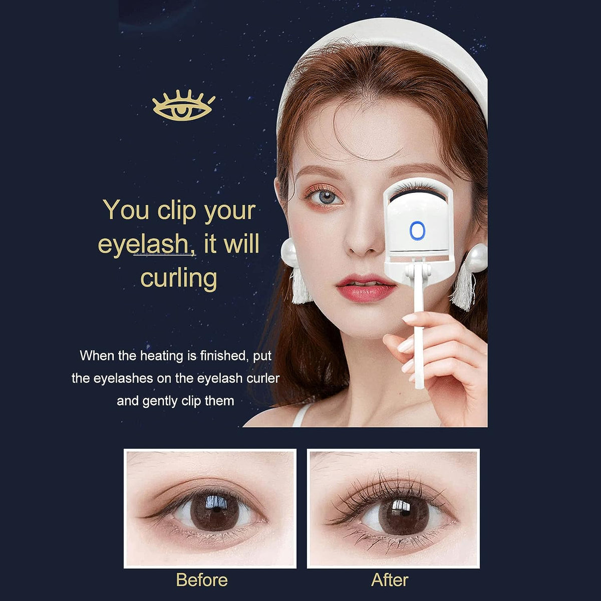 🔥 Electric Heated Eyelash Curler 💫 | Rechargeable & Long-Lasting Lash Lift 🌟