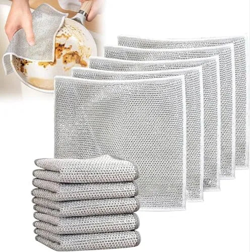 Metallic Mesh Dish Scrubber – Kitchen Cleaning & Washing Cloth