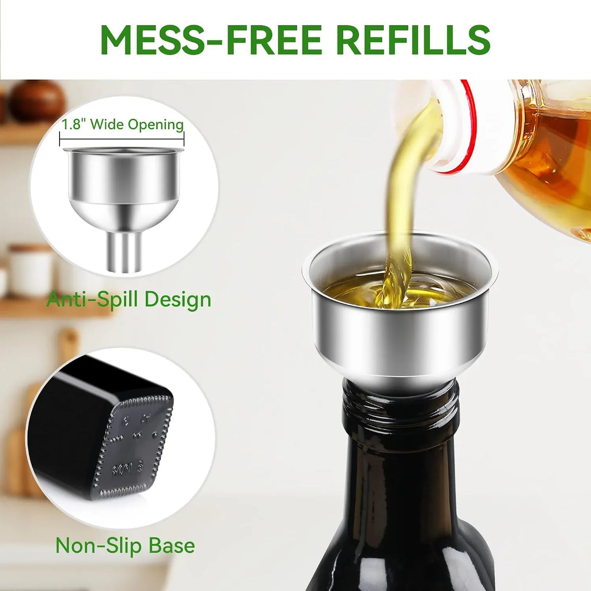Oil & Vinegar Bottle Set – Kitchen Cooking & Condiment Dispensers