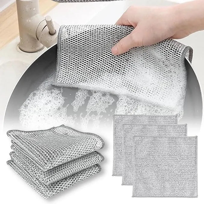 Metallic Mesh Dish Scrubber – Kitchen Cleaning & Washing Cloth