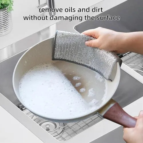 Metallic Mesh Dish Scrubber – Kitchen Cleaning & Washing Cloth