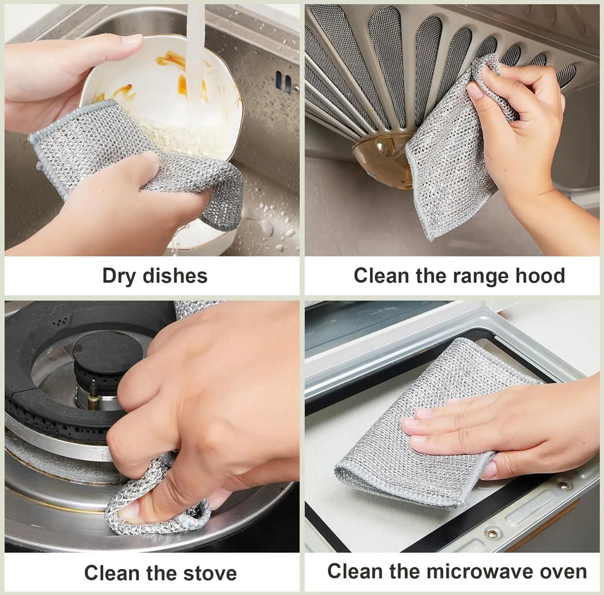 Metallic Mesh Dish Scrubber – Kitchen Cleaning & Washing Cloth