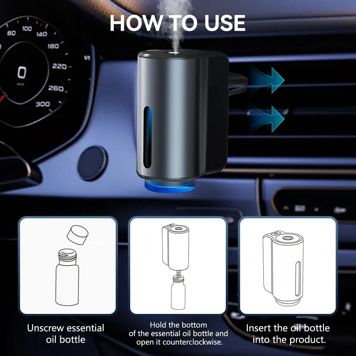🚗 Smart Car Air Freshener – Natural French Perfume | 45 Days Long-Lasting Aroma 🌸✨